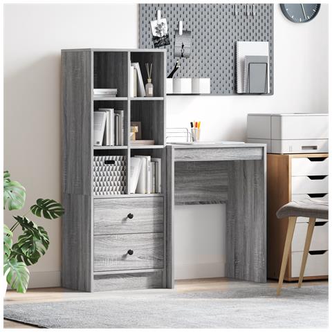 Scrivania con storage Grey Sonoma Legno ingegnerizzato - Foto 2