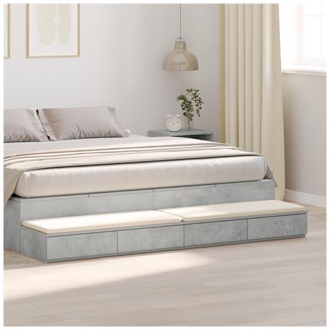 Cassetti per Letto  Grigio Cemento 200x36,5x16,5 cm Legno ingegnerizzato - Foto 2