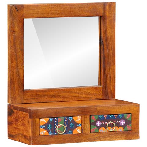 Armadio da Parete 40x20x50 cm Legno Massello di Acacia - Foto 1