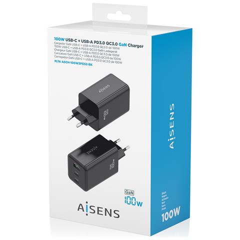 ASCH-100W3P052-BK Caricabatterie per dispositivi mobili Universale Nero AC Ricarica rapida Interno - Foto 7