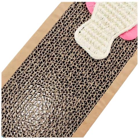 Tiragraffi Per Gatti In Cartone Ondulato Giocattolo Pesce Cuccia 37x12x5 Cm Lettino Orizzontale - Foto 2