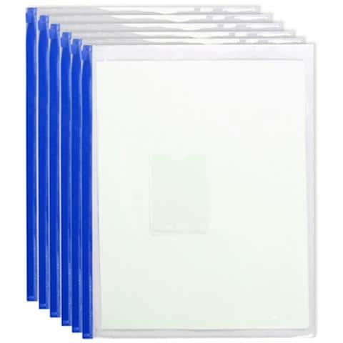 Buste Portadocumenti A4 Trasparenti Con Cerniera In Pvc - Confezione Da 6 Per L'organizzazione Documenti Blue - Foto 1