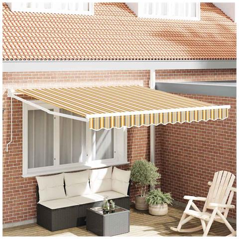 Tenda Retrattile Giallo, grigio e bianco 350 x 250 cm Tessuto - Foto 2