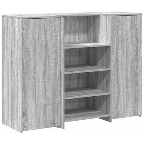 Banco Reception Grigio Sonoma 135x50x103,5 cm Legno Multistrato - Foto 1