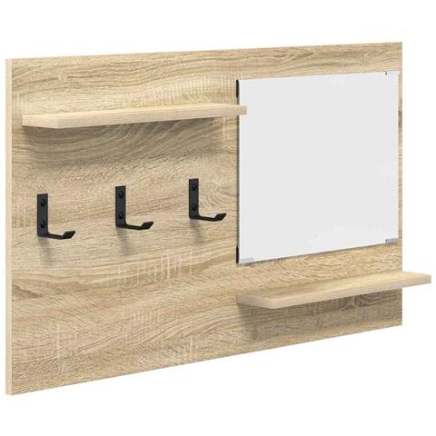 Appendiabiti a muro con specchio rovere sonoma 90 x 10 x 50 cm - Foto 1