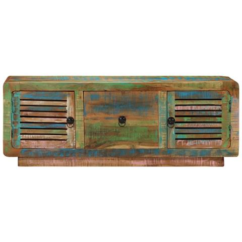 Mobile Porta TV 110x30x40 cm in Legno Massello di Recupero - Foto 2