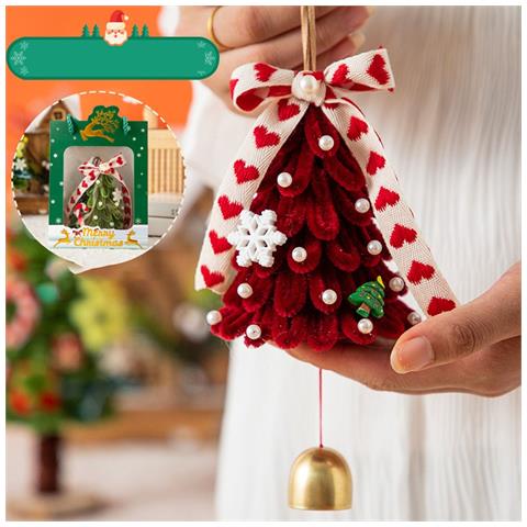 Set Di Ornamenti Natalizi Con Campanella E Bastoncino Ritorto - Decorazione Fai-da-te Per Albero E Auto - Foto 2