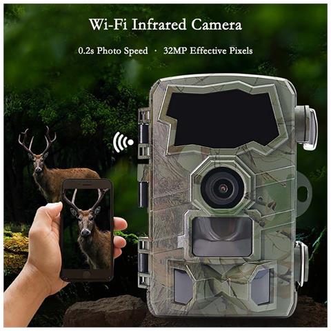Telecamera Da Caccia Wifi 4k - Visione Notturna A rarossi, Ip66 Impermeabile, Monitoraggio Della Fauna Selvatica - Foto 5
