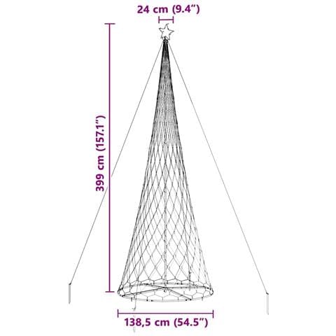 Albero di Natale LED Multicolore 138.5 x 138.5 x 399 cm Metallo - Foto 9