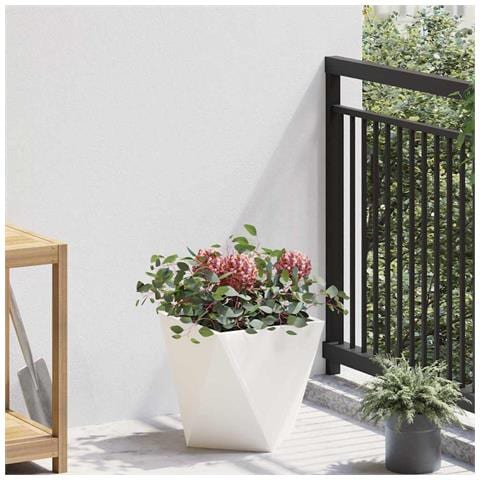 Fioriera Bianco 30 x 30 x 30 cm Acciaio - Foto 2