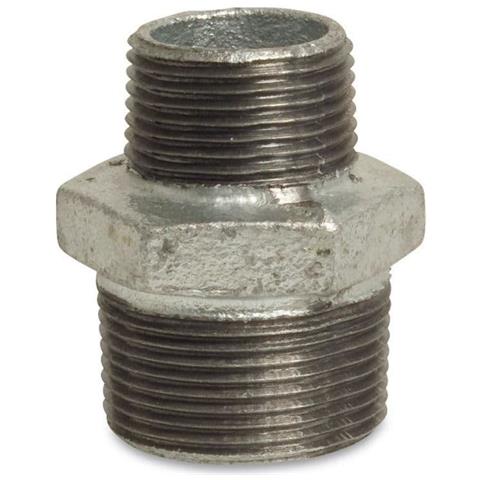 Nipplo Riduttore Filettato In Ghisa Malleabile Zincata 1 X 3/4 - Foto 1