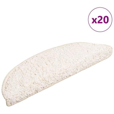 Tappetini per scale 20 pz 56x17x3 cm Bianco Semicircolari - Foto 1