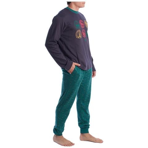 Pigiama Da Uomo In Cotone A Maniche Lunghe Klp4 - Foto 2