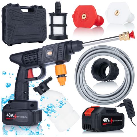 Idropulitrice A Batteria Black Whale Bw21v - 30 Bar, 5 L /min | Max Lithium Power, Ros Shock | Pulizia Auto, Giardino, Casa - Foto 1