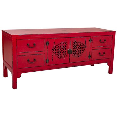 Mobile Base In Legno Rosso 120x40x50h - Foto 1