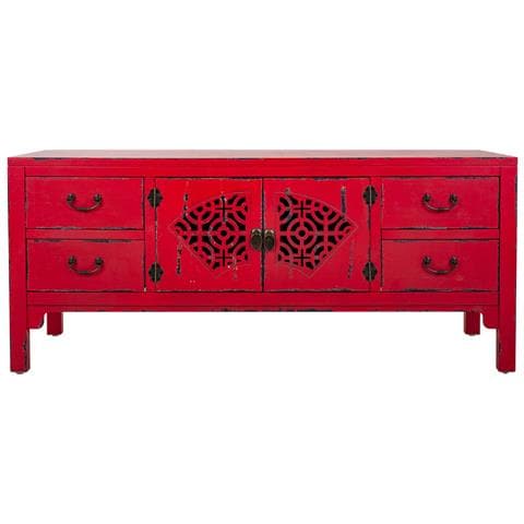 Mobile Base In Legno Rosso 120x40x50h - Foto 2