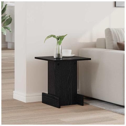 Tavolino Rovere Nero 35,5 x 35 x 40 cm Legno multistrato - Foto 2