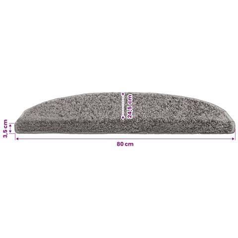 Tappetini per scale autoadesivi Semicircolare 15 pcs Grigio - Foto 9
