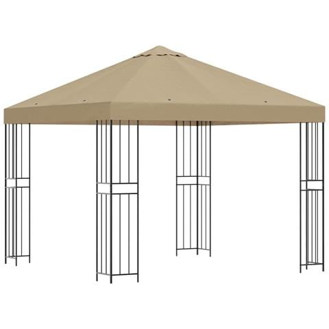 Gazebo 3 x 3 m Beige Poliestere e Acciaio 190 gsm - Foto 1