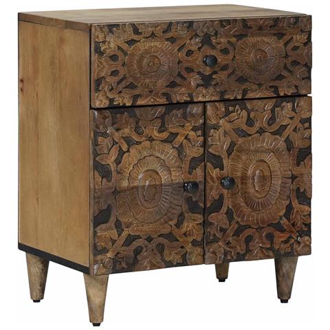 Mobiletto da Letto con cassetto Marrone 50 x 33 x 60 cm - Foto 1