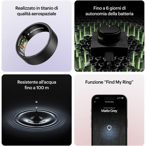 Ring AIR - Monitor del sonno e dell'attività fisica, anello intelligente per uomo e donna, nessuna spesa per l'app per le funzioni standard, durata della batteria fino a 6 giorni (taglia 5) - Foto 2