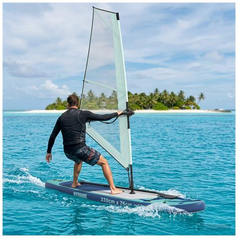 SUP gonfiabile con vela HYDROS 330 x 76 x 15 cm Turchese per - Foto 2