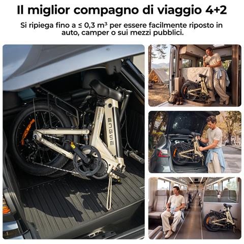 L20 3.0 Pro Bicicletta elettrica pieghevole motore centrale 250W, sensore di coppia 100Nm, autonomia fino a 140 km, batteria 48V 15Ah, sospensione integrale, ricarica rapida 2 ore, antifurto GPS intelligente, freni idraulici, Nero - Foto 2
