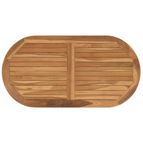 Piano del tavolo Ovale Legno di teak solido Naturale - Foto 1