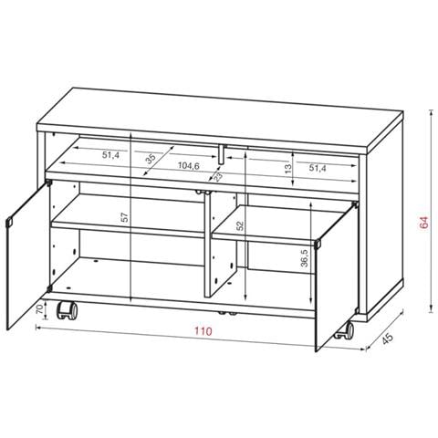 Mobile Tv Matera Mt 110 Finitura Opaca /Lucida con Anta Bianco - Foto 4