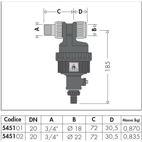 Defangatore C / magn. Sottocaldaia 3/4”m Ø 18 | 545101 - Foto 2