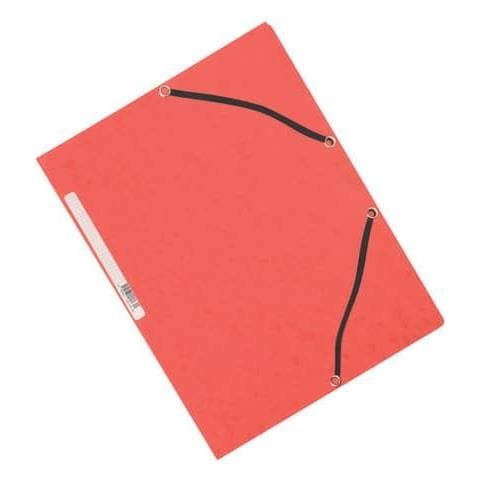 Cartellina A 3 Lembi Con Elastico 24,3x32 Cm Cartoncino Manilla 32x24,3 Cm 375 G / m² Rosso - Kf02165 (conf. 10)  - Foto 1