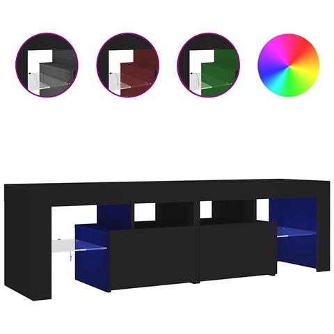 Mobile Porta TV con Luci LED Nero 140x36,5x40 cm - Foto 2