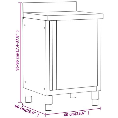 Mobiletti Da Cucina Commerciale 3 Pz In Acciaio Inossidabile - Foto 2