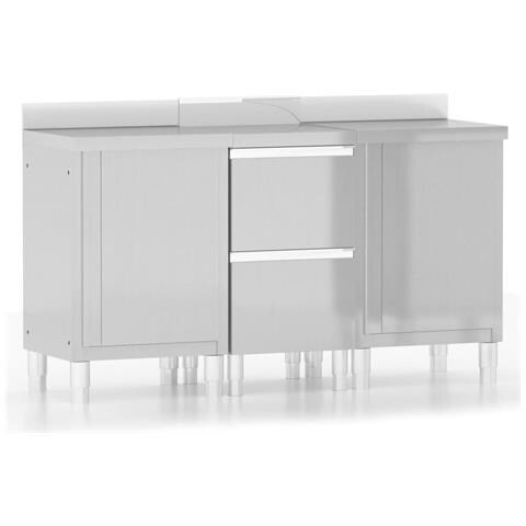Mobiletti Da Cucina Commerciale 3 Pz In Acciaio Inossidabile - Foto 1