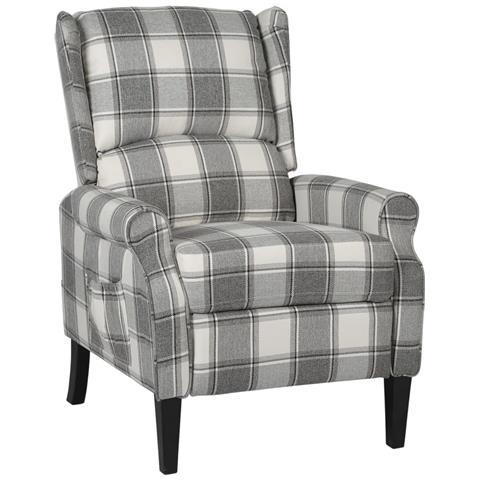 Poltrona Reclinabile Bianca E Grigia In Tessuto - Foto 1