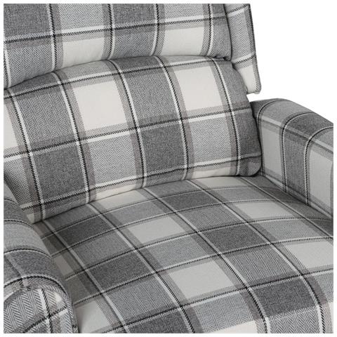 Poltrona Reclinabile Bianca E Grigia In Tessuto - Foto 7