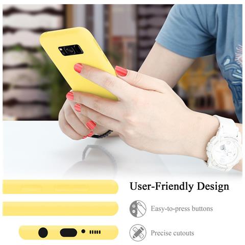 Custodia Compatibile Con Samsung Galaxy S8 In Liquid Giallo - Coperchio Protettivo In Silicone Tpu Flessibile - Foto 7