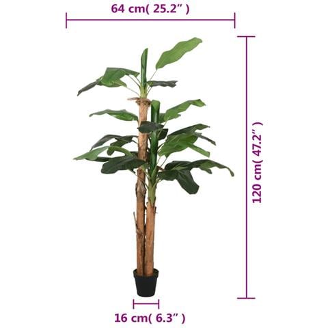 Albero Di Banano Artificiale 9 Foglie 120 Cm Verde - Foto 8