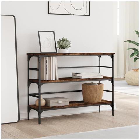 Tavolo Consolle Rovere Fumo 100x32x75 Cm Legno Multistrato - Foto 3