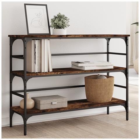 Tavolo Consolle Rovere Fumo 100x32x75 Cm Legno Multistrato - Foto 1