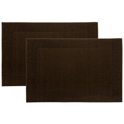 Set Tovagliette Americane Cucina Antiscivolo In Tinta Unita Lavabili In Vari Colori Set 2 Marrone - Foto 1