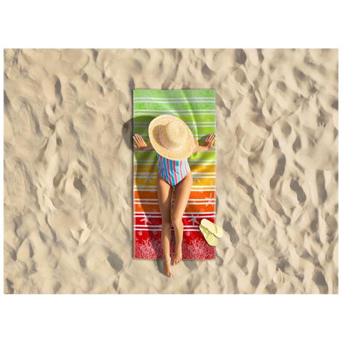 Telo Mare Jacquard Spugna Asciugamano Spiaggia Disegno Lanzarote Degradè Telo Mare Multicolor - Foto 1