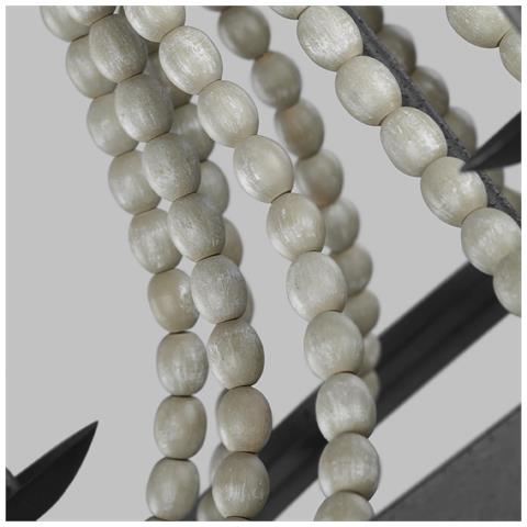 Lampadario Classico Nori Acciaio Zinco Scuro Anticato Legno Grigio 3 Luci E14 - Foto 5