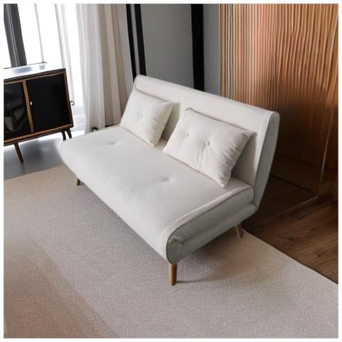 Ennis Divano Letto A 2 Posti In Velluto A Coste Beige - Foto 2