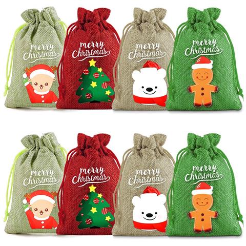Sacchetti Regalo Di Iuta Di Natale 8-pack - Foto 1