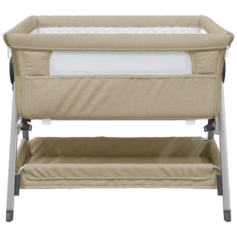 Lettino per Bambini con Materasso Tortora in Tessuto di Lino - Foto 10