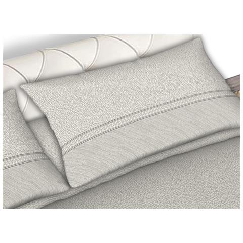 Completo Lenzuola Letto 100% Cotone Made Italy Disegno Borbon25 Cn Matrimoniale Panna - Foto 2