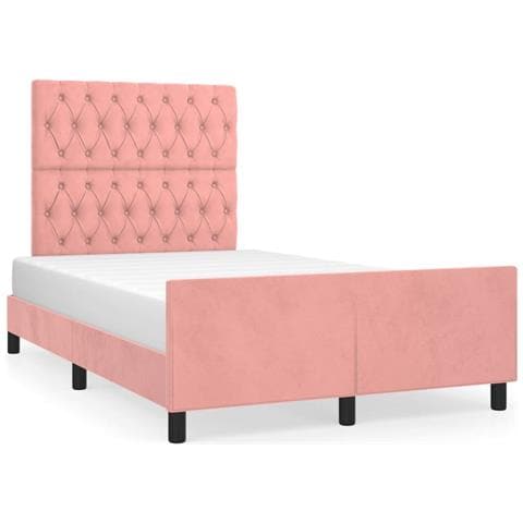 Giroletto Senza Materasso Rosa 120x190 Cm Velluto - Foto 2