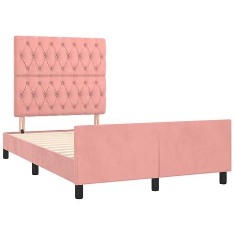 Giroletto Senza Materasso Rosa 120x190 Cm Velluto - Foto 3