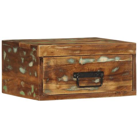 Comodini Da Parete 2pz In Legno Massello Di Recupero - Foto 2